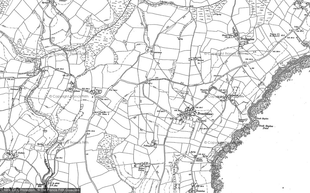 Old Map of Historic Map covering Lanhoose in 1879