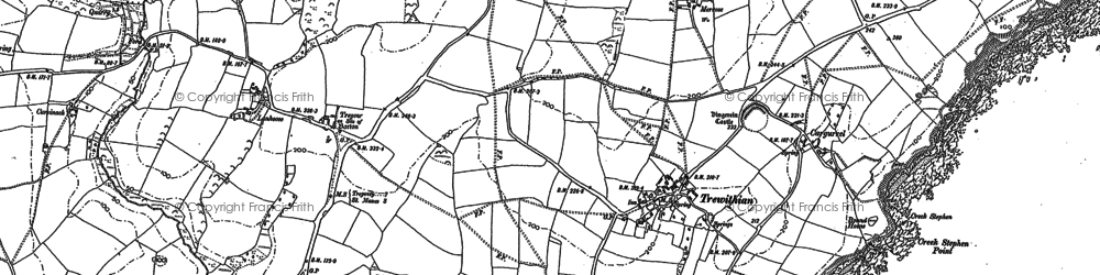 Old map of Treworthal in 1879