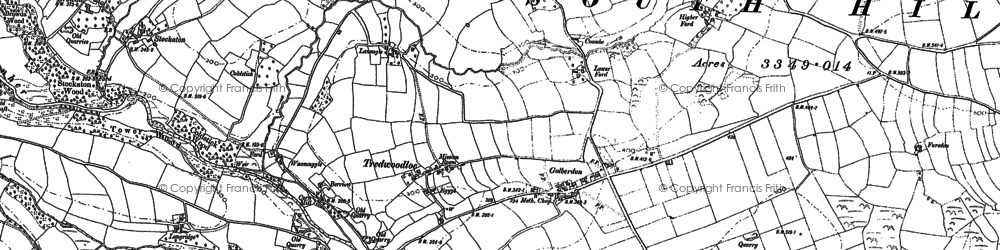 Old map of Trewoodloe in 1882