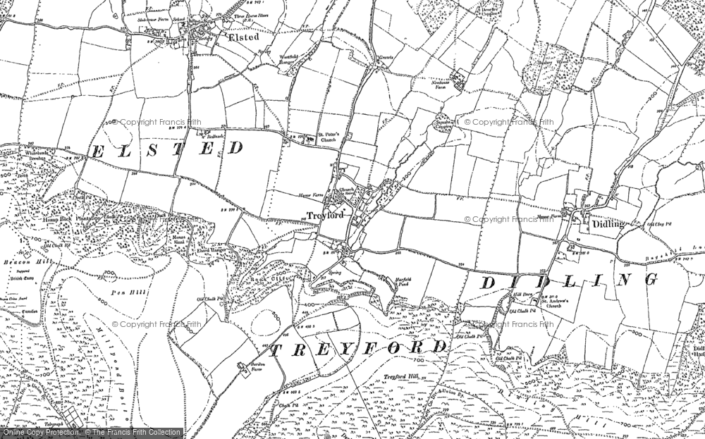 Old Map of Treyford, 1896 in 1896