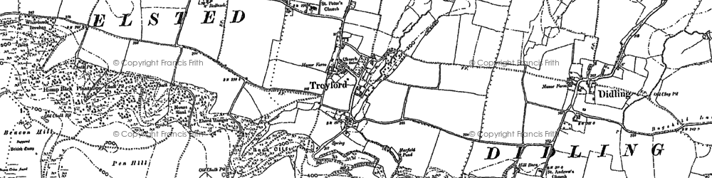 Old map of Treyford Hill in 1896