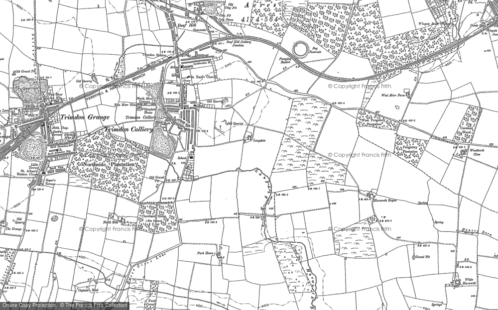 Old Map of Trimdon Colliery, 1896 in 1896