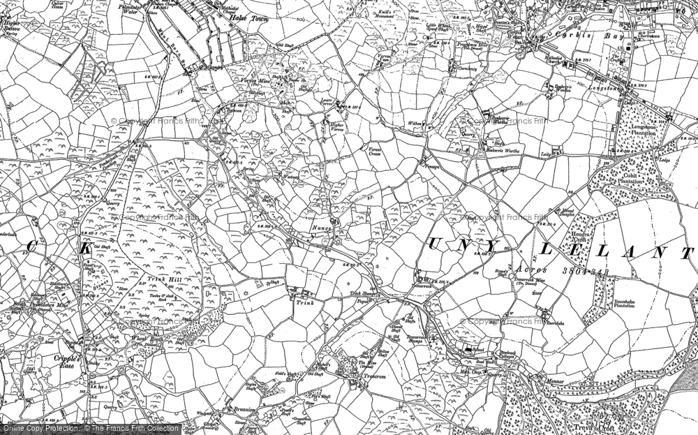Old Map of Historic Map covering Trewartha in 1877