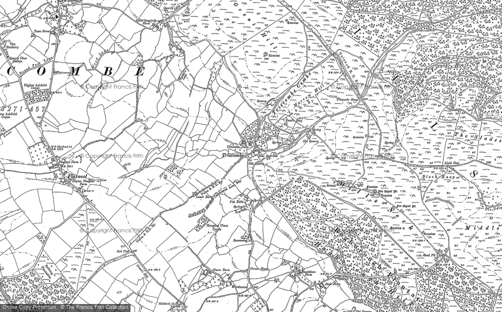 Old Map of Triscombe, 1886 - 1887 in 1886