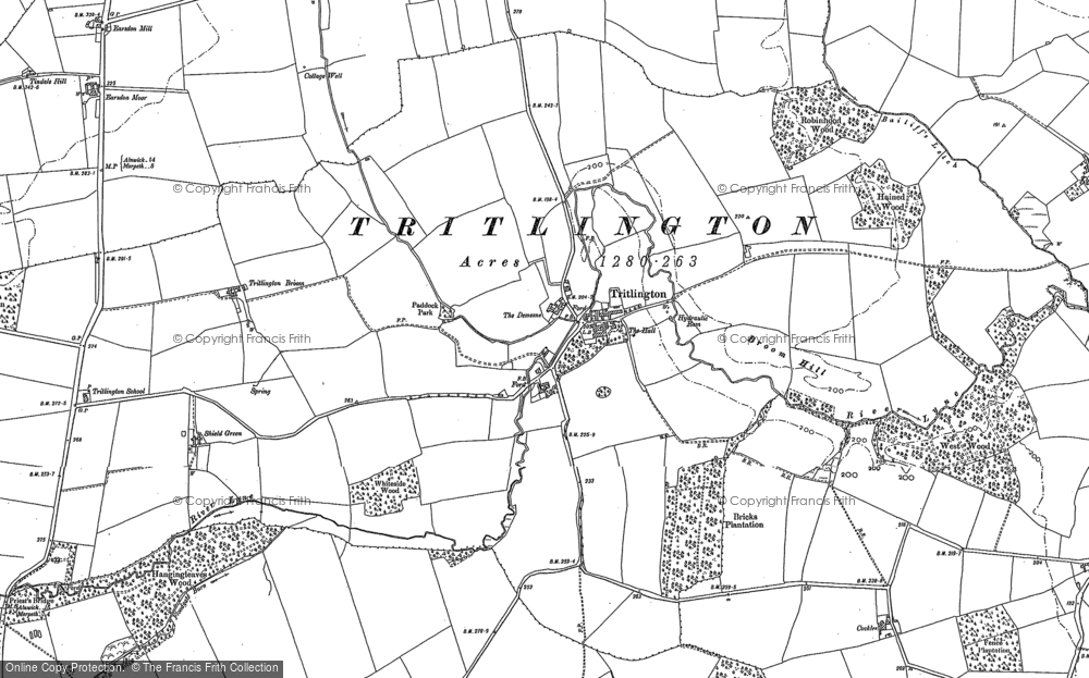 Old Map of Tritlington, 1896 in 1896