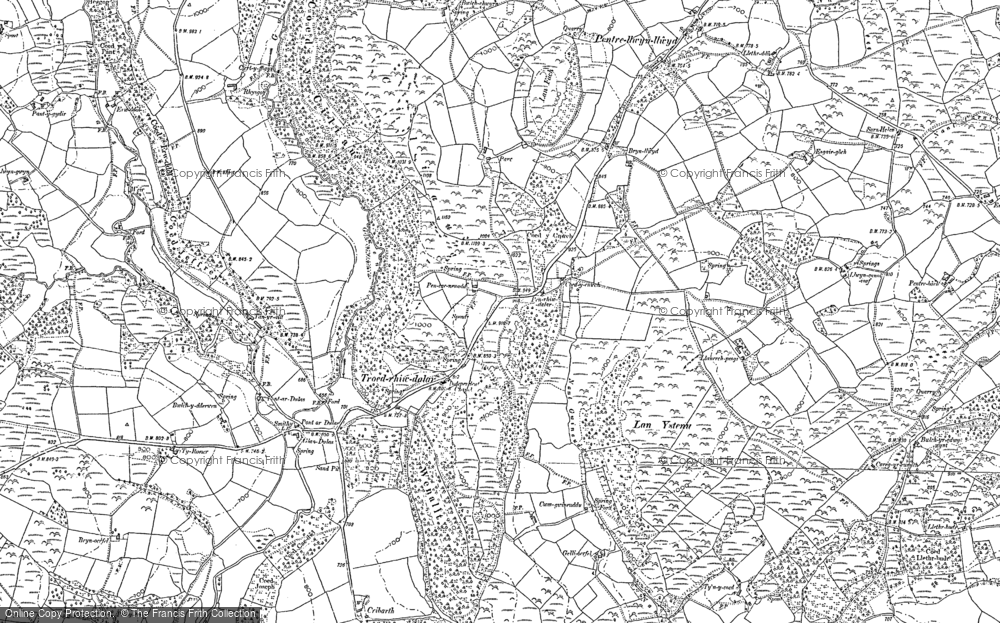 Old Map of Troedrhiwdalar, 1887 - 1904 in 1887