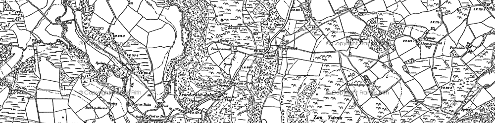 Old map of Llanafan-fawr in 1887