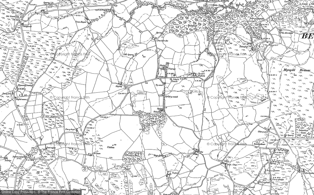 Old Map of Historic Map covering Chweffordd in 1911