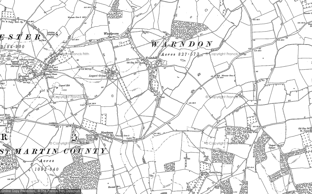 Old Map of Trotshill, 1884 in 1884