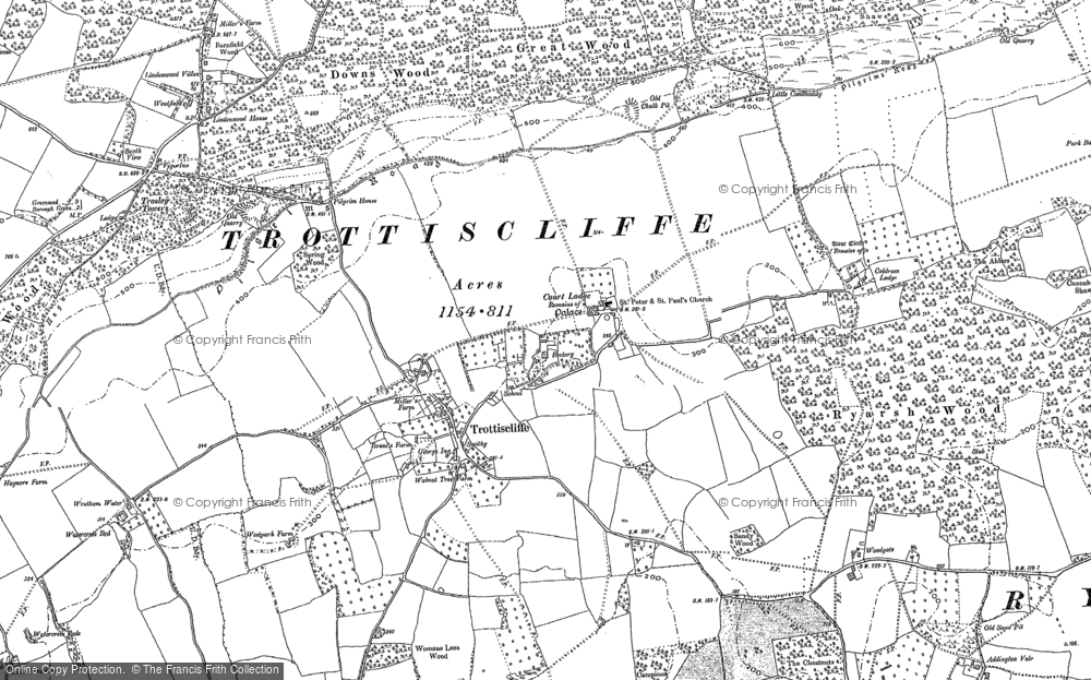 Old Map of Trottiscliffe, 1895 in 1895