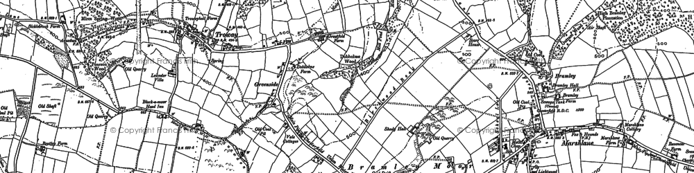 Old map of Bramley Moor in 1876