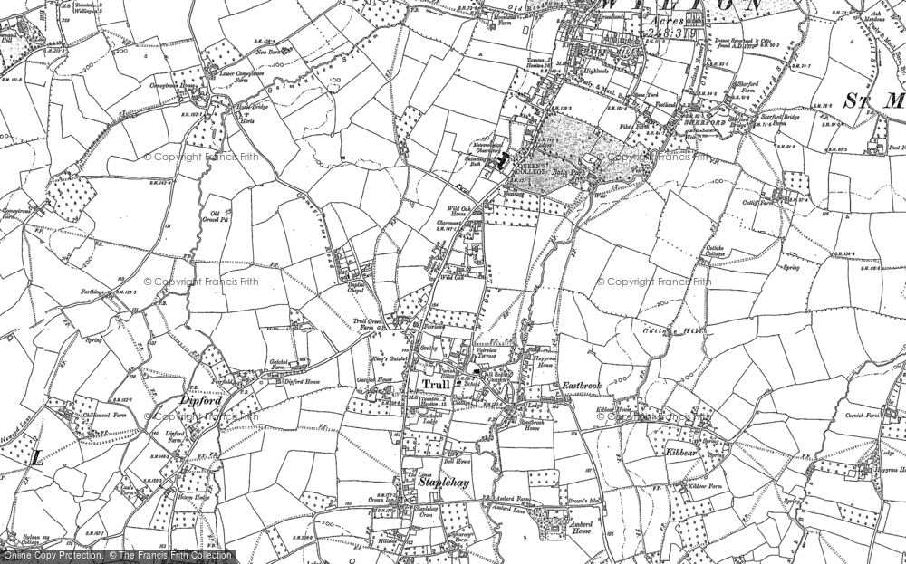 Old Map of Trull, 1887 - 1903 in 1887