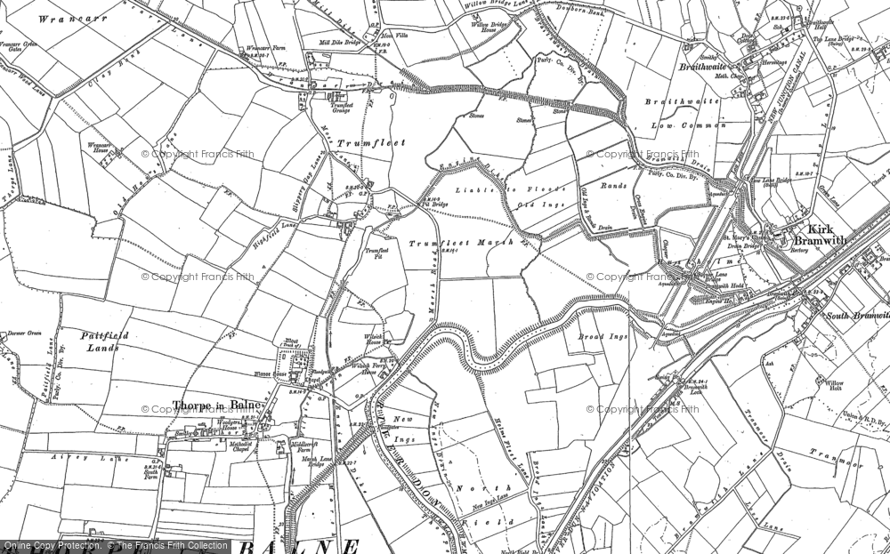 Old Map of Historic Map covering Wrancarr Ho in 1891
