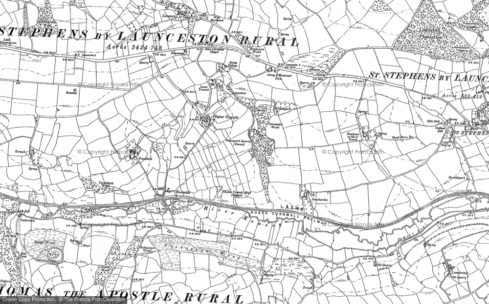 Old Map of Truscott, 1882 in 1882
