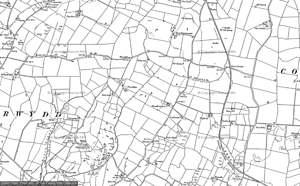 Old Map of Historic Map covering Llandrygan in 1887