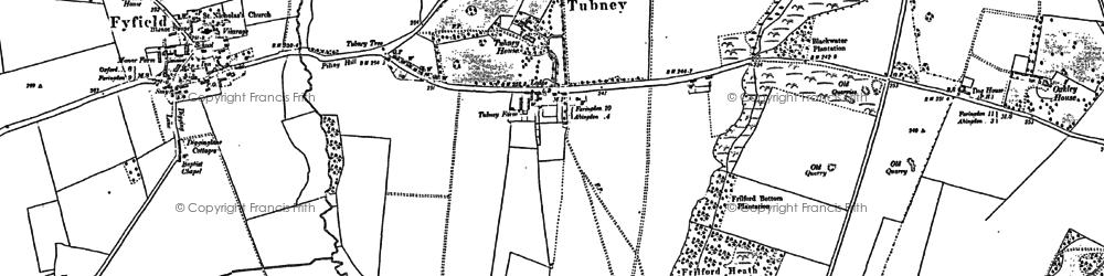 Old map of Tubney in 1898