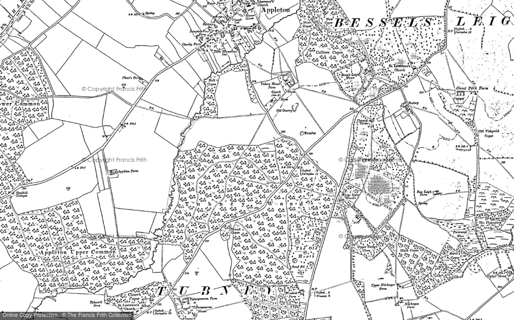Old Map of Tubney Wood, 1898 - 1911 in 1898