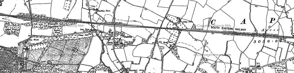 Old map of Tudeley in 1895