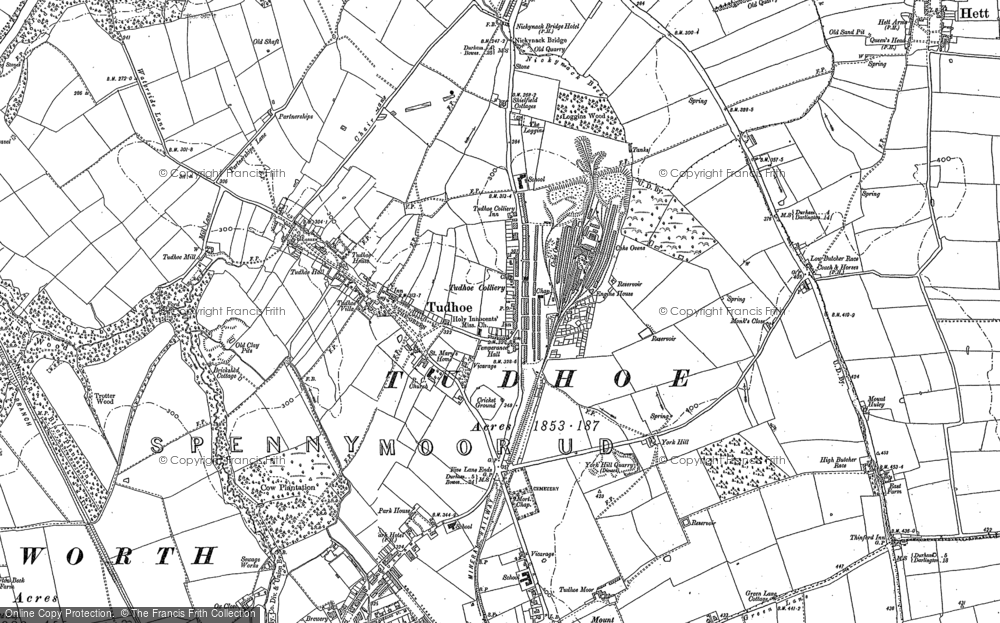 Old Map of Tudhoe, 1896 in 1896
