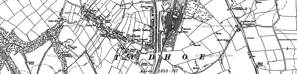 Old map of Tudhoe Grange in 1896