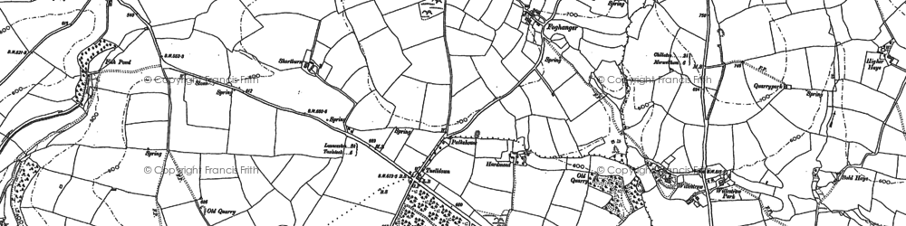 Old map of Tuelldown in 1882