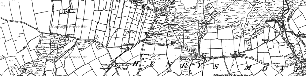 Old map of Rhos Fawr in 1887
