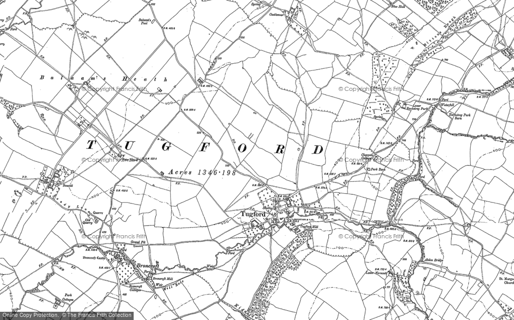 Old Map of Historic Map covering Birchen Coppice in 1883