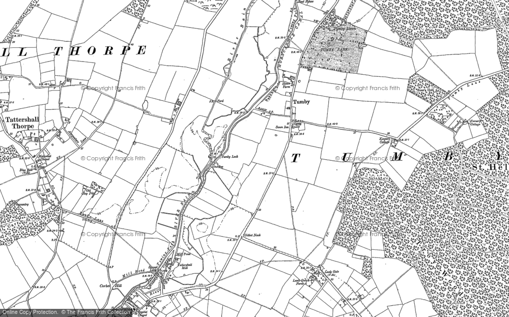 Old Map of Tumby, 1887 in 1887