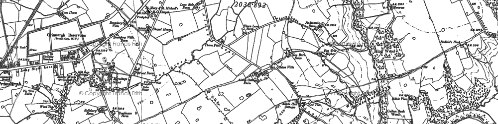 Old map of Alston Old Hall in 1892