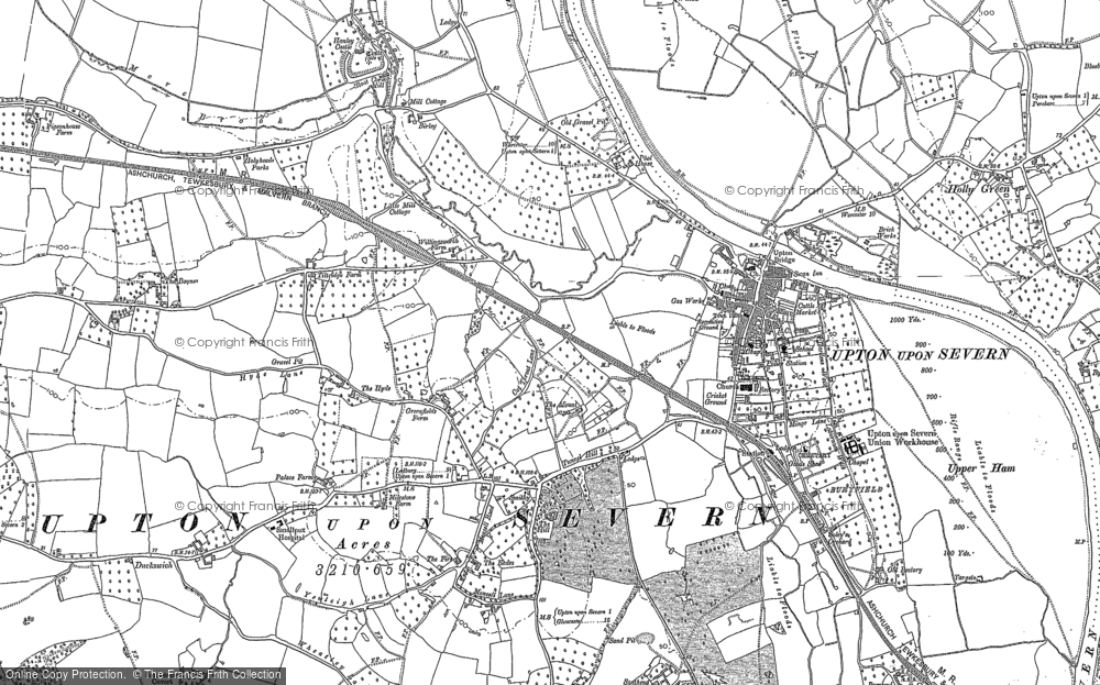Old Map of Historic Map covering Upper Ham in 1883