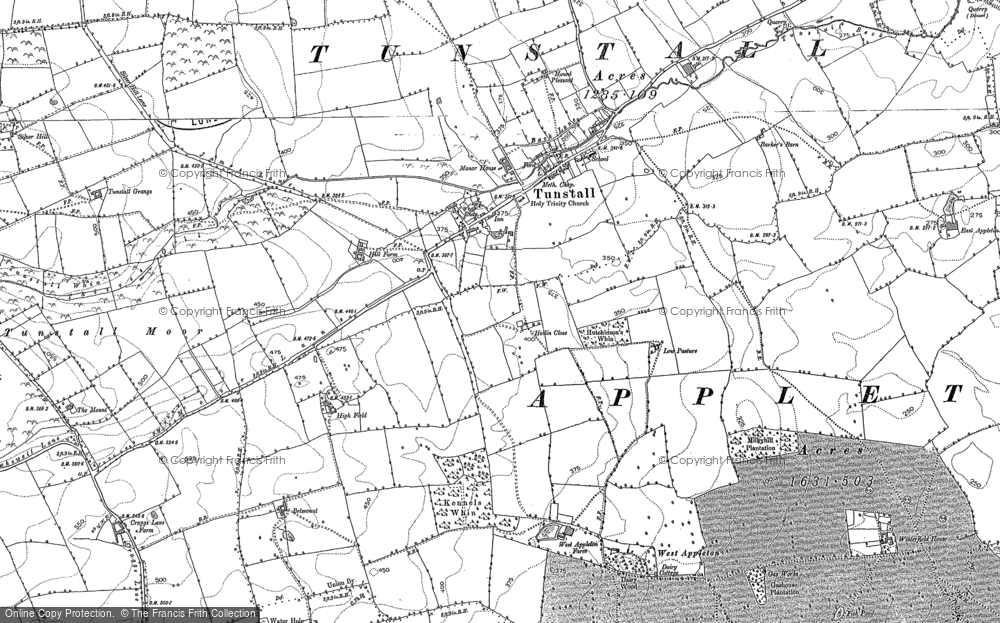 Old Map of Historic Map covering Wintylow in 1891