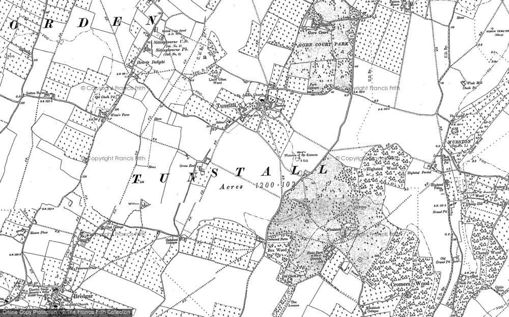 Old Map of Historic Map covering Grove End in 1896