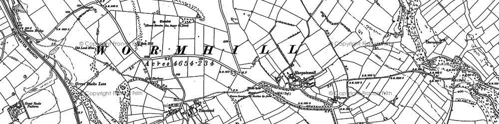 Old map of Tunstead in 1879