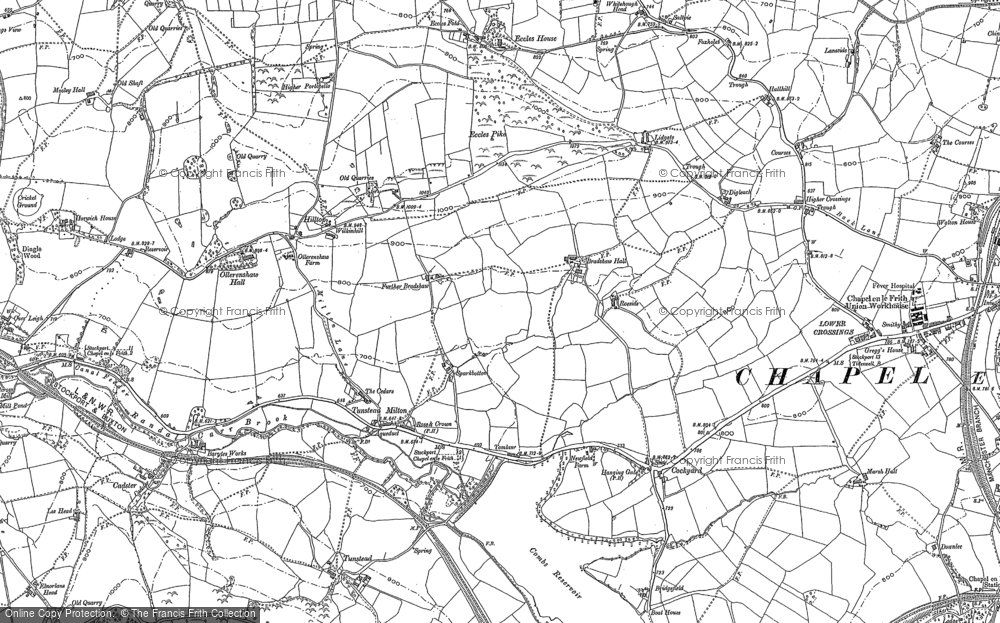 Old Map of Tunstead Milton, 1896 - 1897 in 1896