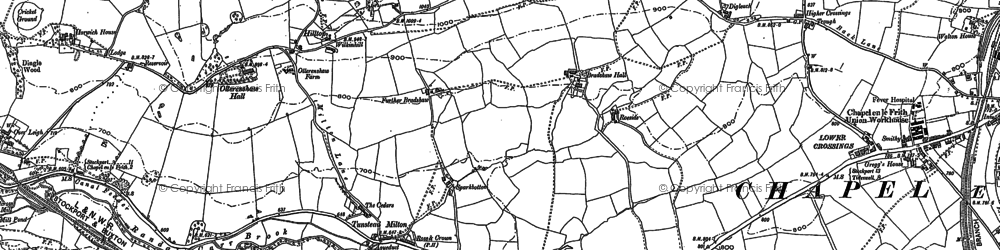 Old map of Tunstead Milton in 1896