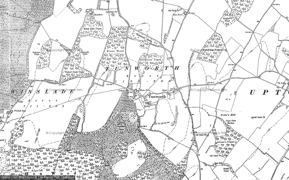 Old Map of Tunworth, 1894 in 1894