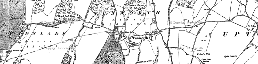 Old map of Tunworth in 1894