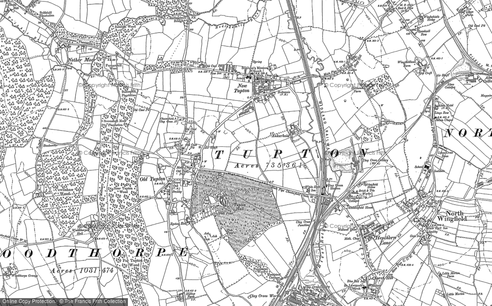 North Wingfield N New Tupton Old Map Derbyshire 1900: 30-NE Clay Cross 