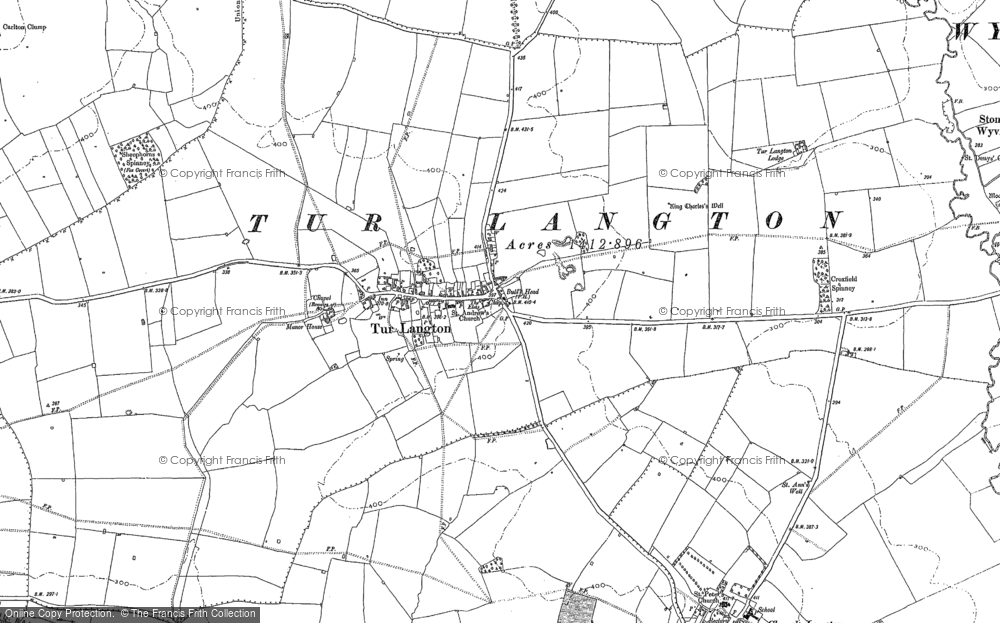 Old Map of Tur Langton, 1885 in 1885