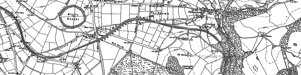 Old map of Turfdown in 1881