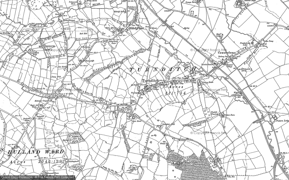 Old Map of Turnditch, 1879 - 1880 in 1879