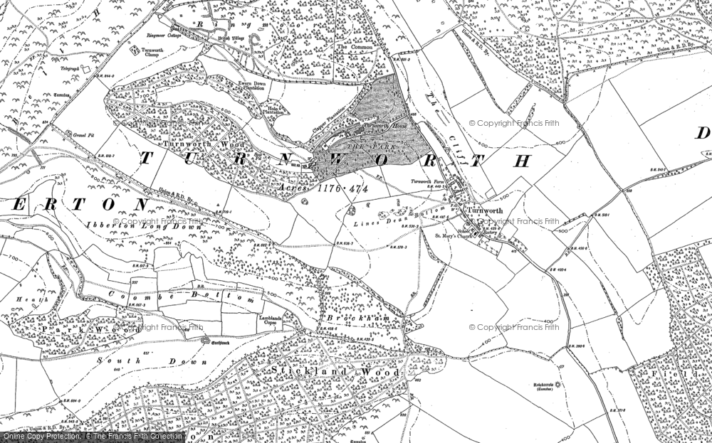 Old Map of Turnworth, 1887 in 1887