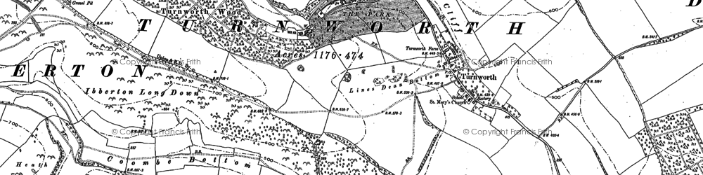 Old map of Bonsley Common in 1887