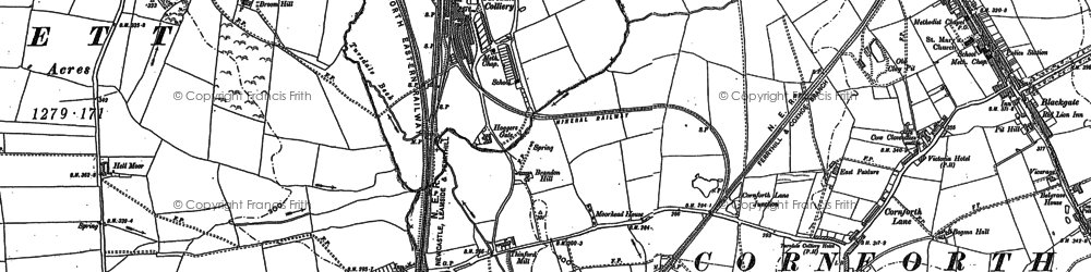 Old map of Tursdale in 1896