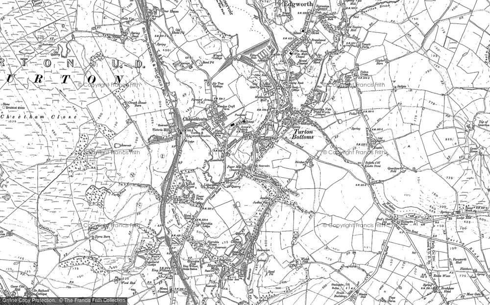 Old Map of Turton, 1891 - 1892 in 1891