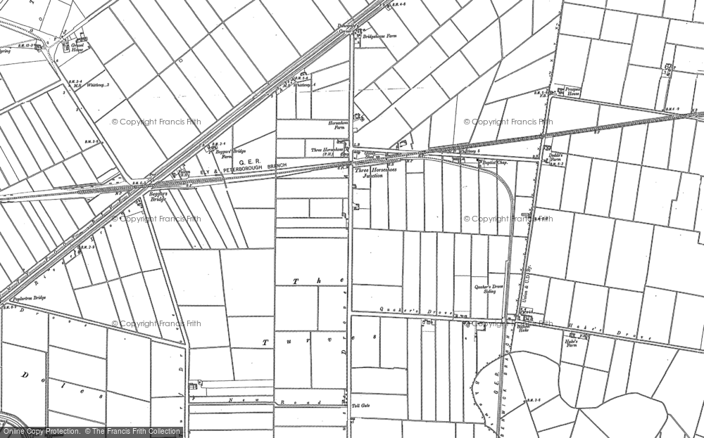 Old Map of Historic Map covering Angle Corner Br in 1886
