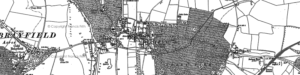 Old map of Turvey in 1899