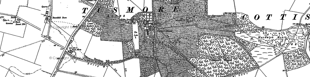 Old map of Tusmore Park in 1898