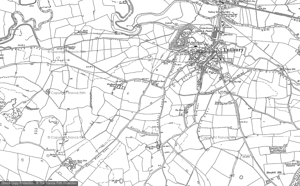 Old Map of Tutbury, 1882 - 1900 in 1882