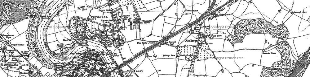 Old map of Tutshill in 1900